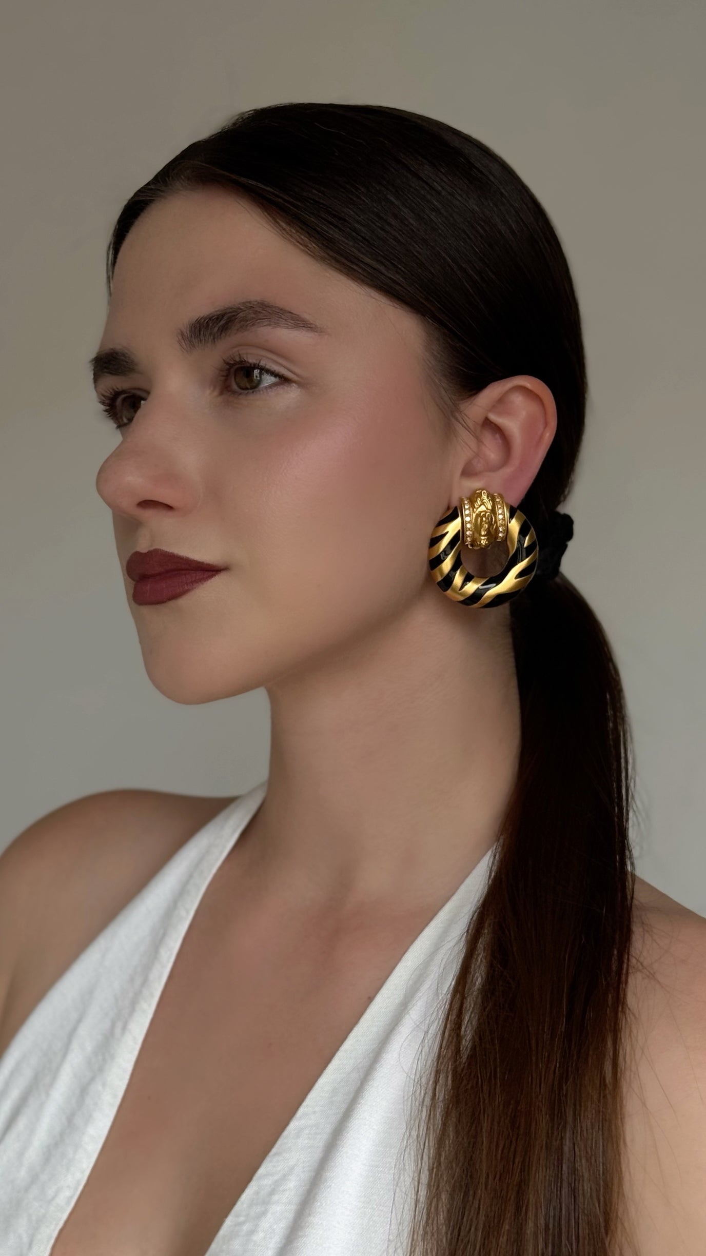 Klipsy Elizabeth Taylor for Avon "Zebra Stripe Collection "1993r